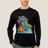 Kleurrijk T-shirt met waterglijbaan (Voorkant volledig)