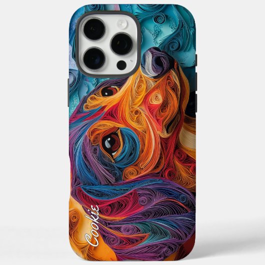 Kleurrijk teckel portret Case-Mate iPhone case (Achterkant)