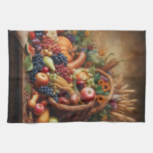Kleurrijk/Thanksgiving/Cornucopia/Herfst Theedoek