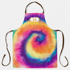 Kleurrijk Tie Dye Pattern | Monogram Schort
