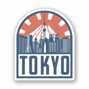  kleurrijk Tokyo, Japan Retro Travel Sticker