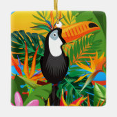 Kleurrijk Toucan tropisch Oerwoud Keramisch Ornament (Voorkant)