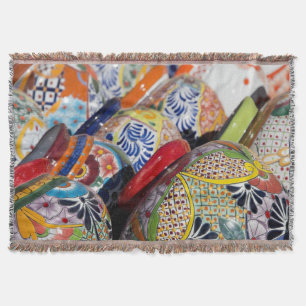 Kleurrijk traditioneel handbeschilderd Mexicaans a Deken