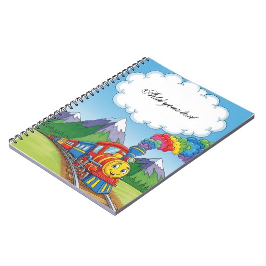 Kleurrijk Trein Kinderen Notitieboek – Cartoon Spo (Linkerzijde)