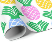 Kleurrijk trendy ananaspatroon cadeaupapier (Rol Hoek)