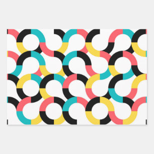 Kleurrijk, trendy, vrolijk, leuk, moderne geometri inpakpapier vel