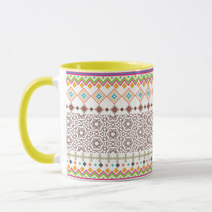 Kleurrijk Tribal Geometrisch Patroon Mok