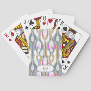 Kleurrijk tribale geometrisch ikat patroon pokerkaarten