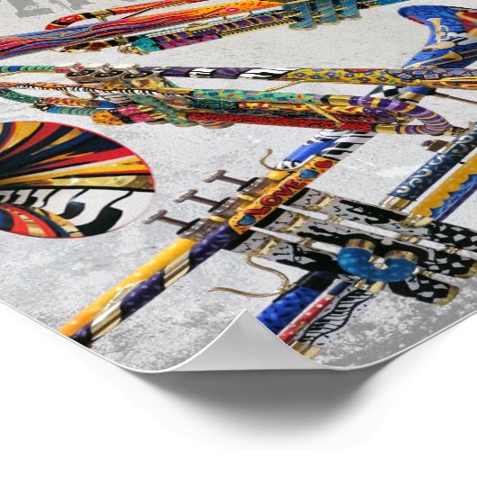 Kleurrijk trompet Poster van Juleez, trompet kunst (Hoek)