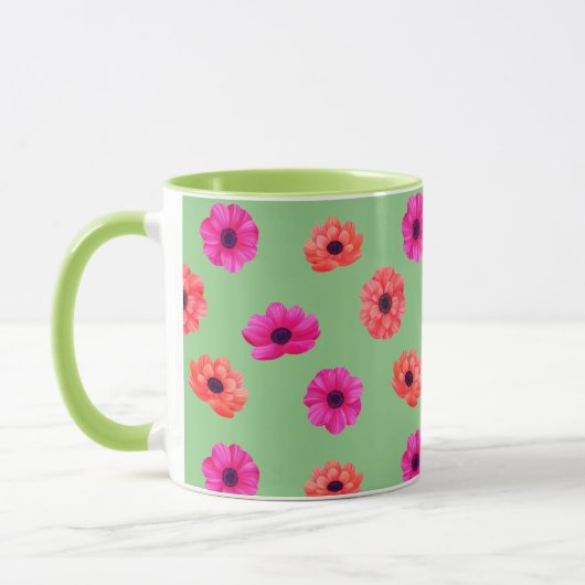 Kleurrijk Tropisch 3D Lente Bloemen Patroon Mok (Links)