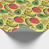 Kleurrijk tropisch fruit naadloos patroon cadeaupapier (Hoek)