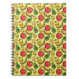 Kleurrijk tropisch fruit naadloos patroon notitieboek