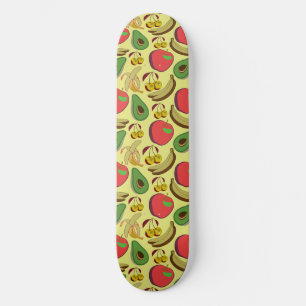 Kleurrijk tropisch fruit naadloos patroon skateboard
