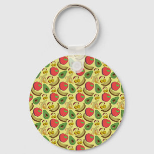 Kleurrijk tropisch fruit naadloos patroon sleutelhanger
