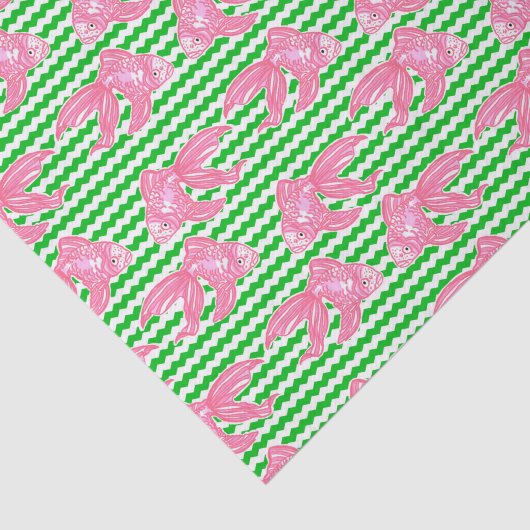 Kleurrijk Tropisch goudvischevron patroon Tissuepapier (Detail)