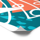 Kleurrijk tropisch oerwoud blad patroon. poster (Hoek)