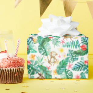 Kleurrijk Tropisch Oerwoud Dieren Patroon Cadeaupapier
