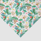 Kleurrijk Tropisch Oerwoud Dieren Patroon Tissuepapier (Detail)