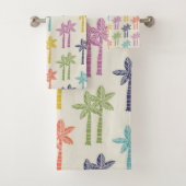 Kleurrijk tropisch palmboompatroon bad handdoek (Insitu)