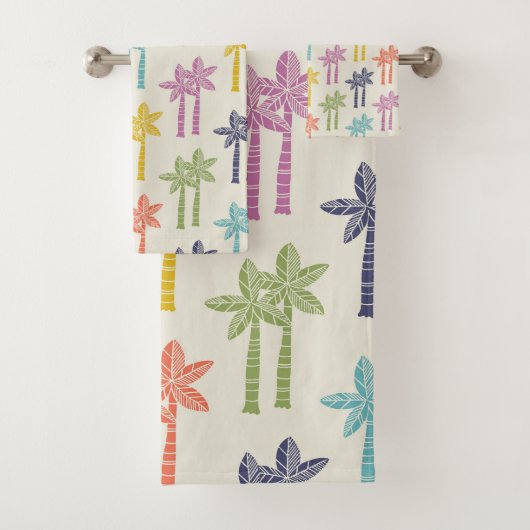 Kleurrijk tropisch palmboompatroon bad handdoek (Insitu)