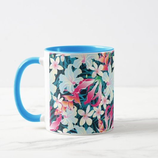 Kleurrijk tropisch patroon mok (Links)
