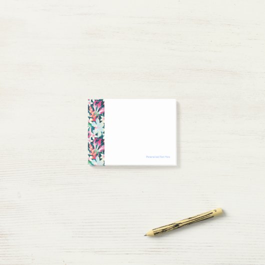 Kleurrijk tropisch patroon post-it® notes (Op bureau)