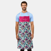Kleurrijk tropisch patroon schort (Gedragen)