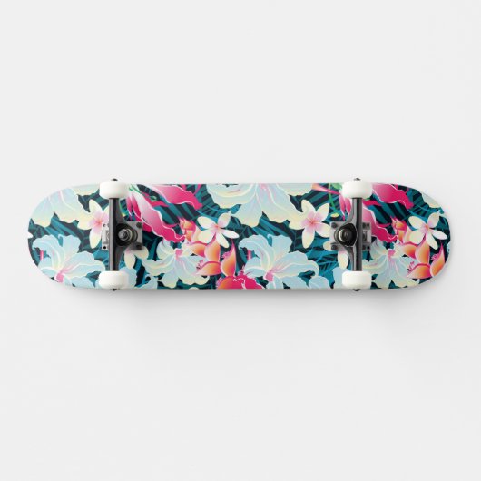 Kleurrijk tropisch patroon skateboard (Horizontaal)