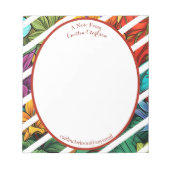 Kleurrijk tropisch thema gepersonaliseerd Notitieb Notitieblok (Voorkant)