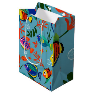 Kleurrijk Tropisch Vis Onderwaterpatroon Medium Cadeauzakje