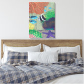 Kleurrijk tropisch visschilderdoek canvas afdruk (Insitu (Slaapkamer))