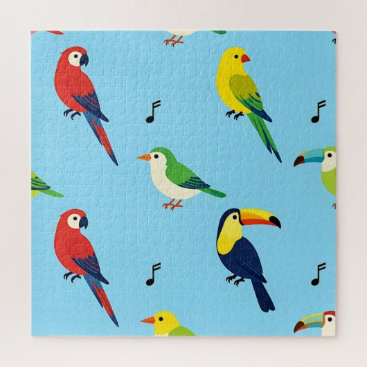 Kleurrijk Tropisch Vogels Patroon Legpuzzel (Verticaal)