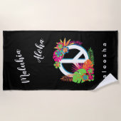 Kleurrijk Tropisch Vredesteken Hawaiaanse Vrede Li Strandlaken (Voorkant)