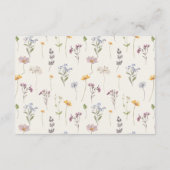 Kleurrijk trouwtemplate met wilde bloemen Huwelijk Informatiekaartje (Achterkant)