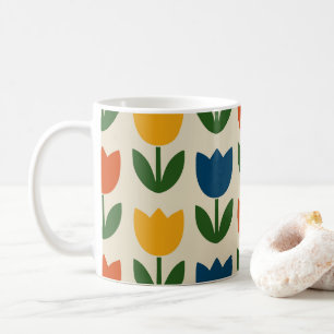 Kleurrijk Tulpenpatroon Koffiemok
