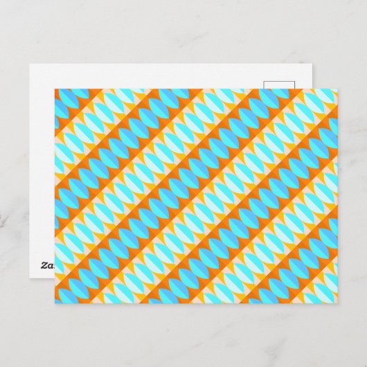 Kleurrijk Turquoise Blauw Oranje Geel Patroon Briefkaart (Voorkant / Achterkant)