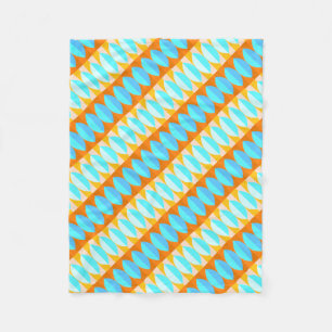 Kleurrijk Turquoise Blauw Oranje Geel Patroon Fleece Deken