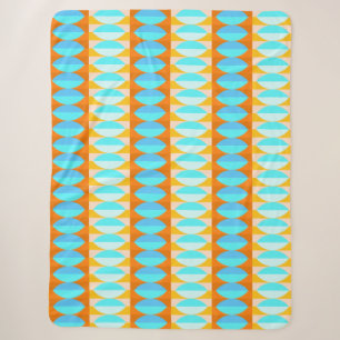Kleurrijk Turquoise Blauw Oranje Geel Patroon Sherpa Deken