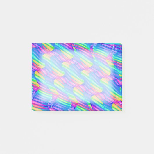 Kleurrijk Turquoise Rainbow Wave Twists Artwork Post-it® Notes (Voorkant)
