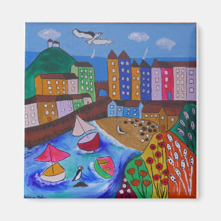 Kleurrijk Uitzicht van Tenby Magneet