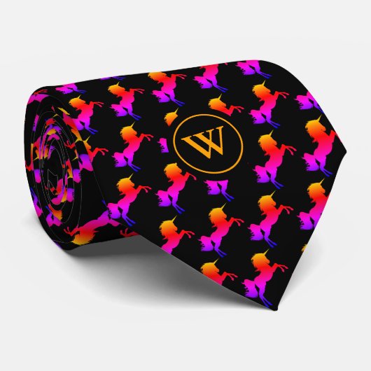 Kleurrijk | UNICORN plus | MONOGRAM Stropdas (Opgerold)