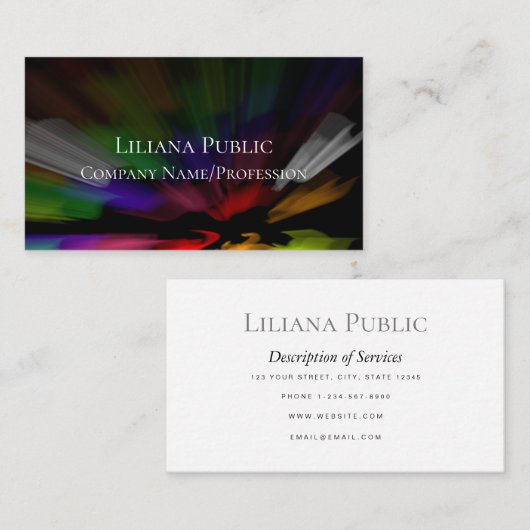 Kleurrijk uniek Abstract glanzend Visitekaartje (Voorkant / Achterkant)