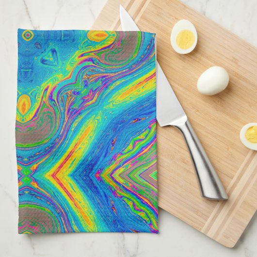 Kleurrijk uniek Abstract Theedoek (Quarter Fold)