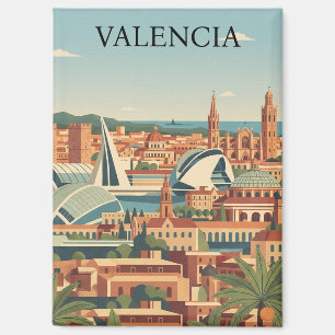 Kleurrijk Valencia Spanje Vintage Reis Magneet