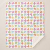 Kleurrijk Valentijn Snoep Mok Onderzetter Sherpa Deken (Voorkant)