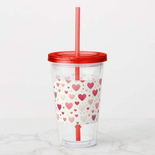 Kleurrijk Valentijnsdag hart Acryl Drinkbeker (Voorkant)