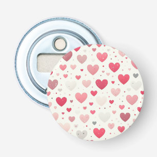 Kleurrijk Valentijnsdag hart Button Flesopener