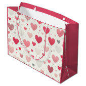 Kleurrijk Valentijnsdag hart Groot Cadeauzakje (Achterkant Gekanteld)