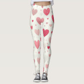 Kleurrijk Valentijnsdag hart Leggings (Voorkant)