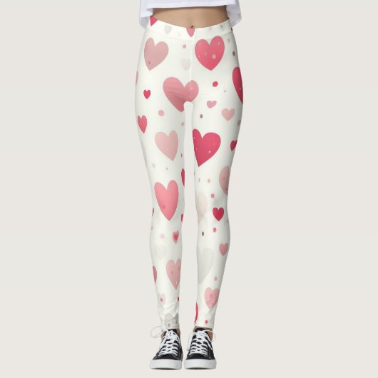 Kleurrijk Valentijnsdag hart Leggings (Voorkant)